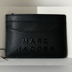 New Marc Jacobs Smooth Leather Card Case Black
